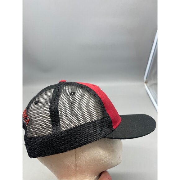 cedar fair adjustable baseball cap hat mess net black red bear star READ - Picture 4 of 9